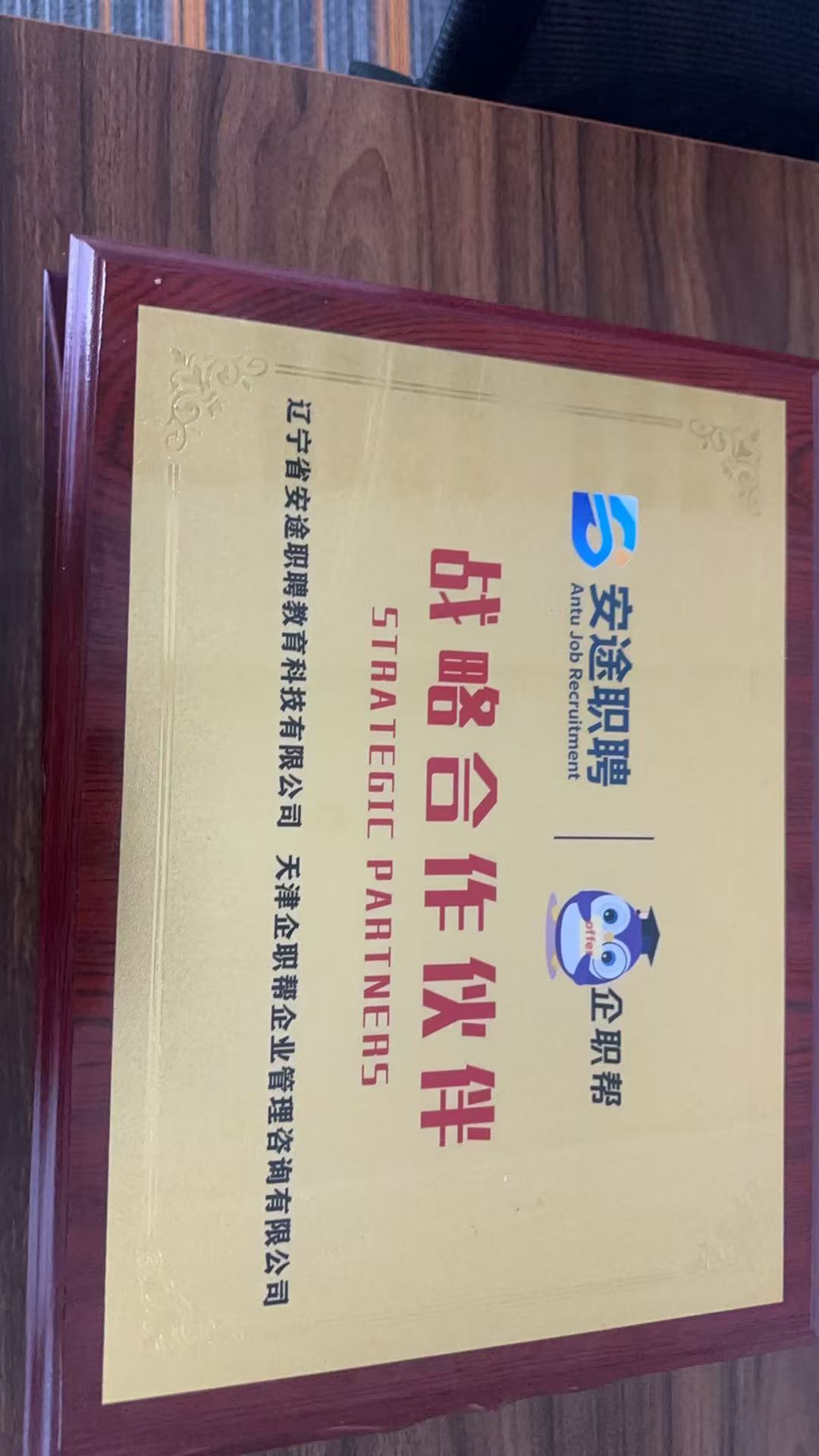 民航领域专业人才职业技能培养项目全国生源基地牌匾